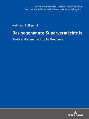 cover image of Das sogenannte Supervermaechtnis